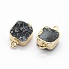Natural Druzy Quartz Links connectors G-P396-11G-02-3