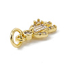 Brass Micro Pave Cubic Zirconia Charms ZIRC-F132-08G-3