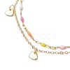 304 Stainless Steel Enamel Link Chains Anklets AJEW-AN00589-02-3