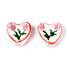 Hand Painted Tulip Flower Porcelain Ceramic Beads PORC-T134-28F-2