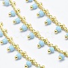 3.28 Feet Handmade Glass Beaded Chains X-CHC-I026-H-01G-1