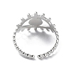 Non-Tarnish 304 Stainless Steel Open Cuff Ring Components STAS-F301-01P-3
