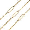 Ion Plating(IP) Handmade 304 Stainless Steel Oval Link Chains CHS-G025-03G-1