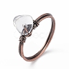 Natural Quartz Crystal Chips Finger Ring RJEW-L082-03R-02-2