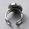 304 Stainless Steel Cuff Ring Components FIND-WH0129-73P-2
