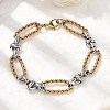 304 Stainless Steel Oval Link Chain Bracelets for Women BJEW-D377-01D-2