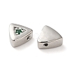 Real Platinum Plated Brass Micro Pave Cubic Zirconia Bead KK-H455-08P-03-2