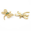 Brass Micro Pave Green Cubic Zirconia Pendants ZIRC-N039-198-NF-2