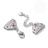Brass Micro Pave Cubic Zirconia Chain Extender with Glass KK-G474-10P-02-3