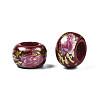 Flower Printed Opaque Acrylic Rondelle Beads SACR-S305-27-F04-3