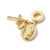 Brass Pave Clear Cubic Zirconia European Dangle Charms KK-A296-06B-G-2