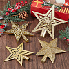 4Pcs 4 Styles Star Plastic Christmas Tree Topper Ornaments AJEW-CN0002-76-4