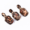 Assembled Synthetic Bronzite and Imperial Jasper Openable Perfume Bottle Pendants G-S366-058G-1