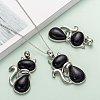 Synthetic Blue Goldstone Kitten Pendants X-G-P352-B03-5