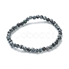 Natural Snowflake Obsidian Beaded Stretch Bracelets BJEW-A117-A-45-2