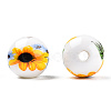 Floral Printed Porcelain Beads PORC-E021-01D-3
