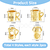 DIY 8Pcs 4 Styles Brass Coffee Cup Pendants & Beads Jewelry Making Findings Kits DIY-HS0001-12-2