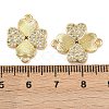 Brass Micro Pave Cubic Zirconia Connector Charms KK-L251-16G-3