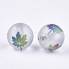 Autumn Theme Electroplate Transparent Glass Beads EGLA-S178-01E-2