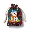 Christmas Theme Rectangle Jute Bags with Jute Cord LS-ABAG-E006-01D-4
