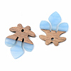 Resin & Walnut Wood Pendants RESI-S389-051B-3