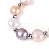 Adjustable Pearl and Brass Beaded Slider Bracelets BJEW-T022-15A-3