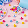 50Pcs 5 Colors Rubberized Style Acrylic Beads SACR-TA0001-32-4