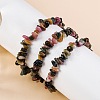 Unisex Chip Natural Tourmaline Beaded Stretch Bracelets BJEW-S143-43-4