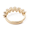 Clear Cubic Zirconia Heart Adjustable Ring RJEW-F124-05G-3