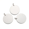Non-Tarnish 201 Stainless Steel Flat Round Mirror Polished Finish Stamping Blank Tag Pendants STAS-S030-10-2