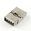 Tarnish Resistant Smooth Surface 201 Stainless Steel Watch Band Clasps STAS-R063-80-3