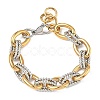 304 Stainless Steel Cable Chain Bracelets for Women BJEW-B158-03GP-2