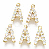 Brass Micro Pave Cubic Zirconia Charms KK-T060-05-G-NF-2