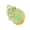 Luminous Handmade Glass Seed Beaded Teardrop Pendants PALLOY-MZ00962-03-3