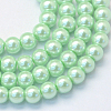 Baking Paint Pearlized Glass Pearl Round Bead Strands HY-Q003-10mm-04-1