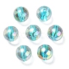 UV Plating Transparent Rainbow Iridescent Acrylic Beads OACR-F004-01F-2
