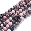 Natural Pink Zebra Jasper Beads Strands G-K410-04-8mm-1