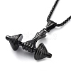 PVD Vacuum Plating 304 Stainless Steel Dumbbell Pendant Necklaces NJEW-Z023-01EB-2