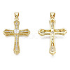 Brass Micro Pave Cubic Zirconia Pendants X-KK-N227-86A-2