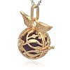 Golden Tone Brass Cage Pendants KK-J213-08G-3