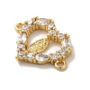Brass Pave Clear Cubic Zirconia Connector Charms KK-M278-02A-G-2