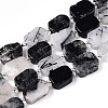 Natural Black Rutilated Quartz Beads Strands G-C098-A17-01-1