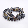 Half Plated Faceted Teardrop Electroplate Glass Pendants Beads Strands GLAA-A023A-HP01-2