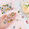 6 Sets Angel Polymer Clay & Glass Rhinestone Bead Pendant Locking Stitch Markers HJEW-SC0001-72-3