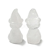 Natural Quartz Crystal Carved Healing Cat with Witch Hat Figurines DJEW-D012-07K-1