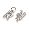 Brass Micro Pave Grade AAA Cubic Zirconia Charms LS-ZIRC-P067-11P-R-NR-3