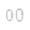 2Pcs 2 Styles 925 Sterling Silver Locking Carabiner Clasps STER-PH0003-92-6