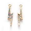 Brass Cubic Zirconia Pendants KK-O119-10G-1