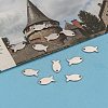 Tarnish Resistant 304 Stainless Steel Fish Charms STAS-M037-08-6