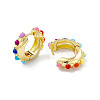 Colorful Resin Beaded Hoop Earrings EJEW-P215-04G-2